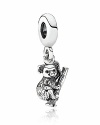 A preciously cute sterling silver koala bear clings to a bamboo branch. Charm by PANDORA.