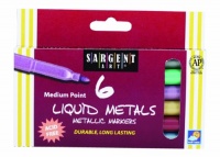 Sargent Art 22-1506 Liquid Metals Medium-Point Metallic Markers, 6 Count