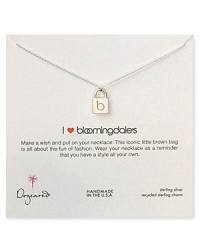 No hearts on our sleeves but we do wear a little piece of Brown Bag love on our neck, with Dogeared's delicate I Heart Bloomingdales charm necklace.