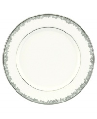 Fresh as a daisy. Fields of freeform blossoms edged in polished platinum embellish the striking white Silver Bouquet bread and butter plates. A classic silhouette in bone china balances the contemporary florals, delivering timeless elegance to every meal and occasion. (Clearance)