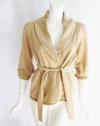 Alfani Womens Pure Camel Wrap Tie Belt Open Front Cardigan Sweater PS