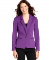 Pull together your outfit with this statement-making, single-button petite blazer from NY Collection.