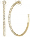 Judith Leiber Jewelry Single Row Pave Swarovski Champagne and Crystal Hoop Earrings