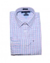 Tommy Hilfiger Men Custom Fit Plaid Long Sleeve Logo Shirt