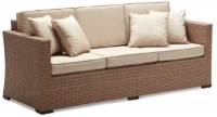 Strathwood Griffen All-Weather Wicker 3-Seater Sofa, Natural