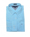 Tommy Hilfiger Men Custom Fit Striped Logo Shirt