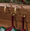 Set of 4 Brass Mantle Clip Christmas Stocking Holders