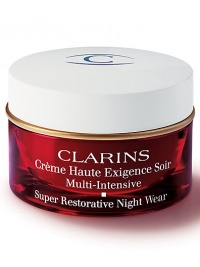 More than just a night cream, this new high-tech restorative beauty treatment is formulated for maturing skin that's challenged by natural hormonal changes due to the aging process. Super Restorative Night Wear enlivens skin in the evening, replenishes skin throughout the night and delivers firming, moisturizing and illuminating benefits. Reduces the appearance of wrinkles as it restores skin's vibrancy. Promotes a brighter, more even textured complexion. 1.7 oz. 