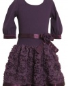 Bonnie Jean Girls 2-6X Knit Bodice To Chiffon Skirt with Bonaz Trim