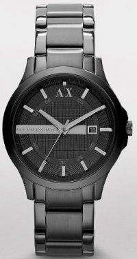 Armani Exchange Mens Black Stainless Steel Bracele