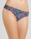 This smocked bikini from Ella Moss is a nod to luxe bohemian style. The exotic paisley print lends world traveler allure.