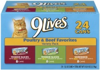 9Lives Poultry and Beef Variety Pack, 24-Count