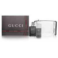 Gucci by Gucci Pour Homme 3 Piece Set Includes: 3.0 oz Eau de Toilette Spray + 2.4 oz Deodorant Stick + Toiletry Bag