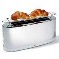 Toaster by Alessi with bun warmer in white. Alessi makes an ordinary product chic and special with its stylish design.