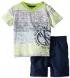 Calvin Klein Baby-boys Infant Big Stripes Top with Shorts, Multi, 24 Months