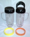 2 Bullet On The Go Mugs for Magic Bullet with Flip Top Travel Lids