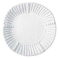 Handmade from Venetian terra marrone, or brown clay, this distressed white salad plate brings a note of rustic elegance to your dining table.