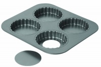 Chicago Metallic Tartlett Pan 4 Cavity, 10.60-Inch by, 9.90-Inch by 1.30-Inch (3-1/2-Inch by .90 Cavities)