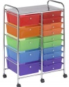 ECR4Kids 15-Drawer Mobile Organizer, Assorted Colors