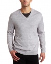 Calvin Klein Sportswear Men's Long Sleeve V-Neck Merino Sweater, Shaker Grey Heather, XX-Large