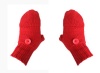 Echo Unisex Child Red Solid Pop-Top Button Knit Half Gloves OS