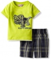 Kids Headquarters Baby-Boys Infant Top With Plaid Short, Green, 24 Months