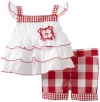 Kids Headquarters Baby-Girls Infant Short Set, White/Red, 24 Months