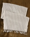 Sleek burlap stripes embolden a classic fringed scarf, crafted in airy, lightweight cotton for all-season edge.