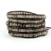 Chan Luu Labradorite Wrap Bracelet on Dark Brown Leather