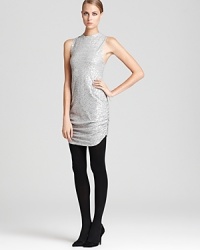 Lavished with sparkling silver sequins, this statuesque Dolve Vita dress, shimmers, glimmers and shines!