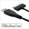 Extra Long 6 Foot (6ft) iPhone / iPod / iPad USB Charge and Sync Cable Made of Premium Rubberized Non-tangle Material - Black