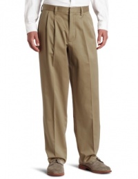 Dockers Men's Signature Khaki D4 Relaxed Fit Pleated Pant, Dark Khaki, 42x32