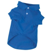 Zack & Zoey Cotton Polo Dog Shirt, Small, 12-Inch, Nautical Blue