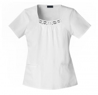 Cherokee 2751 Women's Fashion Whites Square Neck Scrub Top