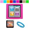 Durable Hard Shell Protective Snap On Cover Case for Apple iPod Nano 6th Generation + Clear Screen Protector for iPod Nano 6th Generation + SumacLife TM Wisdom Courage Wristband, HOT PINK