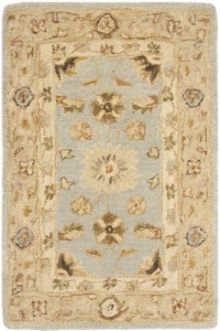 Safavieh Anatolia Collection AN556B Handmade Blue and Sage Hand-Spun Wool Area Rug, 2 Feet by 3 Feet