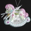 3.75 NOBLE GEMS GLASS BABY'S FIRST CHRISTMAS ROCKING HORSE Christmas Tree Ornament