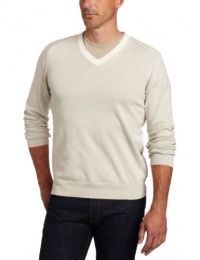 Perry Ellis Men's Stripe Shell V-Neck Sweater