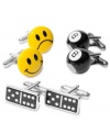 Show your spirited and fun side by wearing one of these novelty cufflinks by Geoffrey Beene.