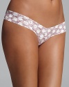 Hanky Panky updates its low-rise, lace thong with a retro-glam polka dot print. Style #8K1584.