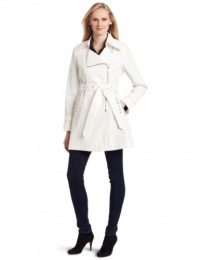 Via Spiga Women's Barbara Asymmetric Zip Trench, Pearl, S US