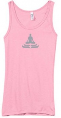 LOTUS POSE Yoga Women's Rachel Sheer Rib Longer Length Tank Top - Pink