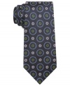 Score gold-star style with this medallion-print skinny tie from Ben Sherman.