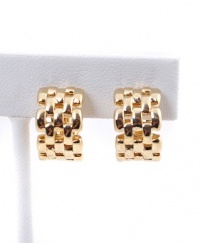 BG Chain Link Hoop Gold Clip Earrings