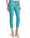 Joe's Jeans Women's Distressed Color Skinny Crop Jean, Teal, 27