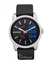 Diesel Black Leather Strap 100M Mens Watch #DZ1514