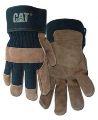 CAT Premium Brown/Black Leather Palm Work Gloves - Large #CAT013200L