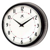 Infinity Instruments Retro Round Metal Wall Clock, Black