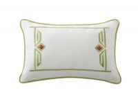 Echo Gramercy Paisley 12-Inch by 18-Inch Polyester Fill Pillow, Ease, White