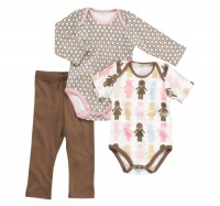 Dwellstudio Organic Bodysuit and Pants Starter Gift Set, Paper Dolls, 0-3 Months